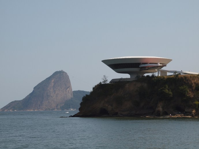 The Contemporary Art Museum in Niteroi, and Sugarloaf Mountain in Rio de Janeiro.