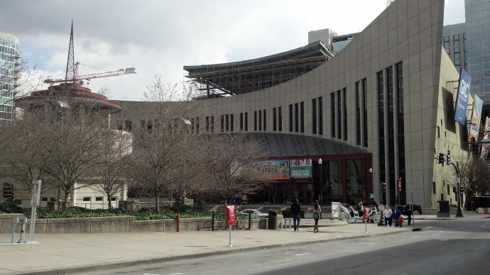 The exterior of the Country Music Hall of Fame and Museum.