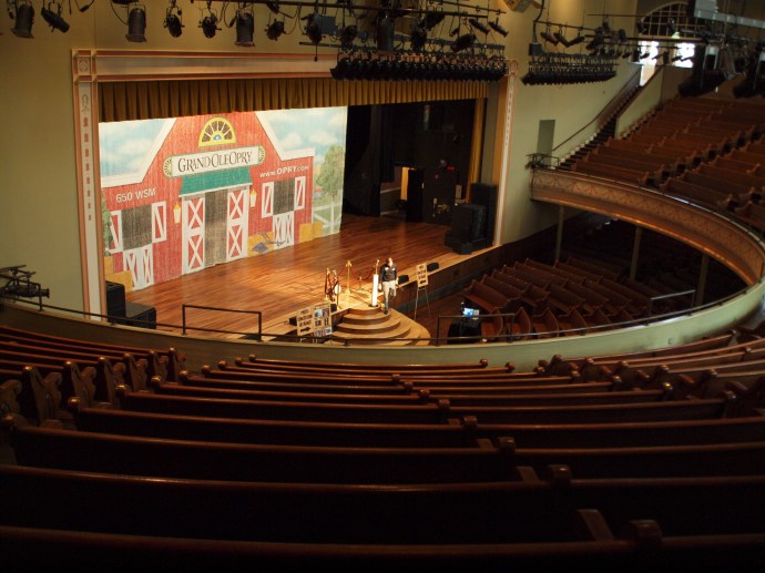 The view from the balcony seats inside Ryman Auditorium