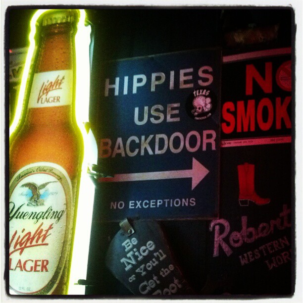A sign in Robert's Western World, a honky tonk on Broadway.