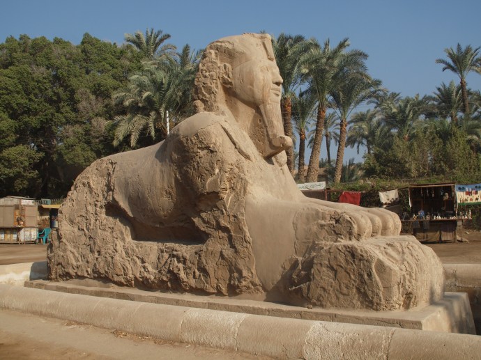 The Alabaster Sphinx outside the museum in Memphis.