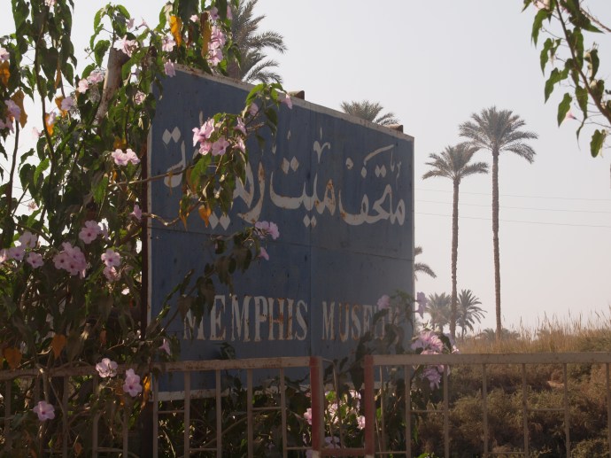 The sign that heralds the Memphis Museum is just slightly overgrown. As with the ruins themselves, it's a reminder that nature is always victorious in the end.