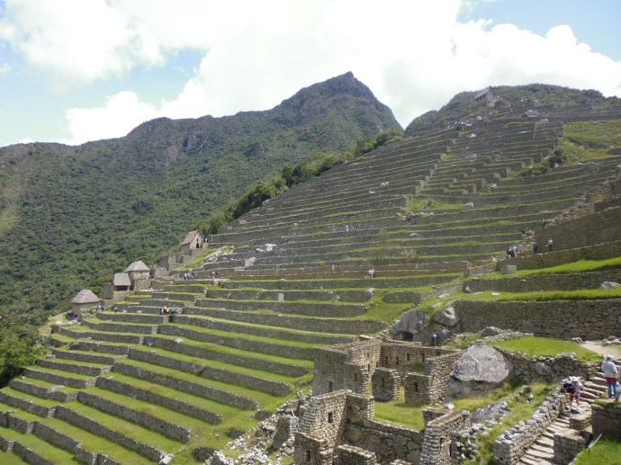 These terraces carved into the hillside at Machu Picchu were used for agricultural purposes.