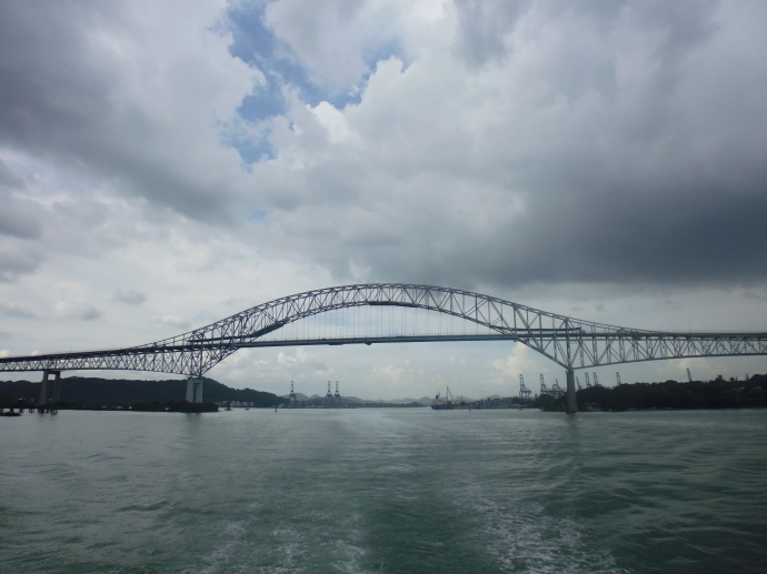 The Bridge of the Americas spans the width of the Panama Canal, and is the only way to cross the canal by automobile.