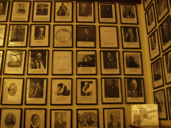 Assorted portraits of some of the leading luminaries from the history of the Explorers Club.