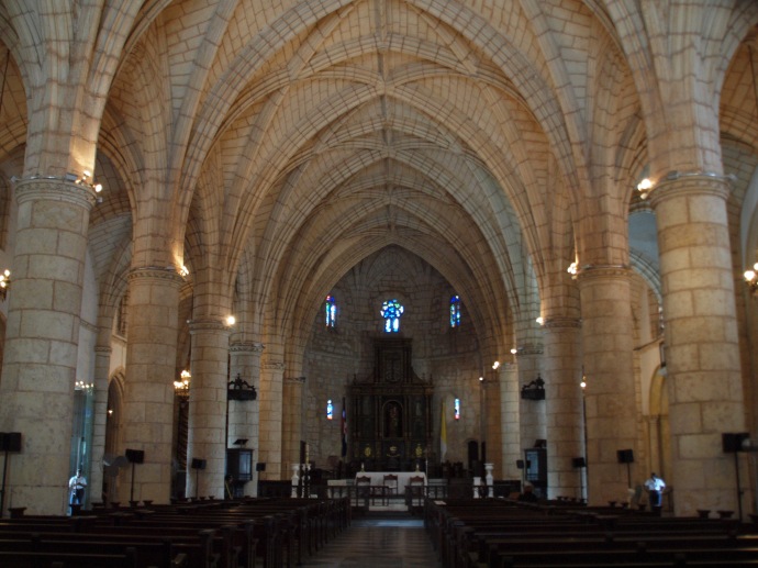 The interior of the Cathedral of the Americas features a gorgeous barrel-vaulted ceiling.