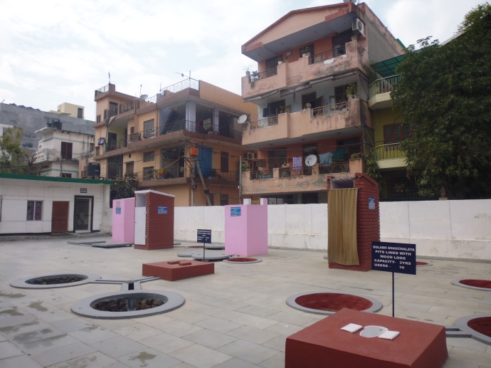 The outside portion of the Sulabh International Museum of Toilets.