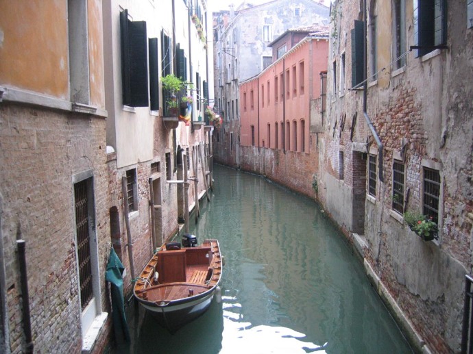 An aquatic alleyway in Venice.