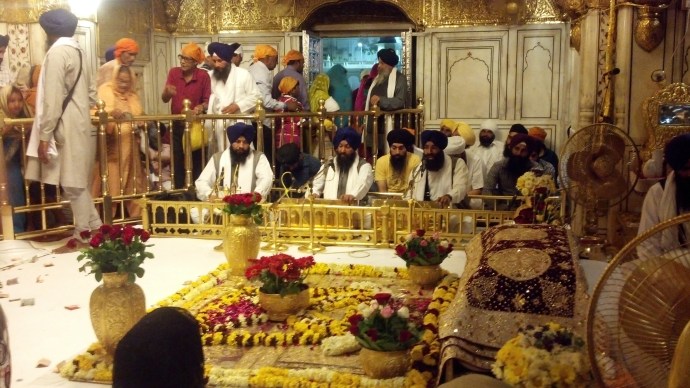 This is what it looks like inside the Hari Mandir