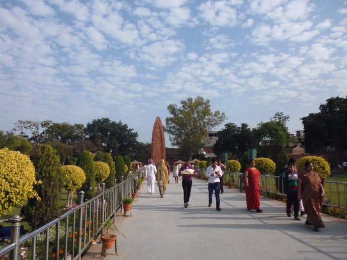 Walking through the gardens at Jallianwala Bagh
