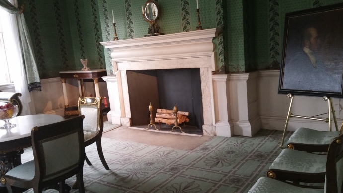 Another view of the parlour in which Burr was married in 1833.  At the upper right you can see a portrait of Burr, which was installed in this room in 2015.