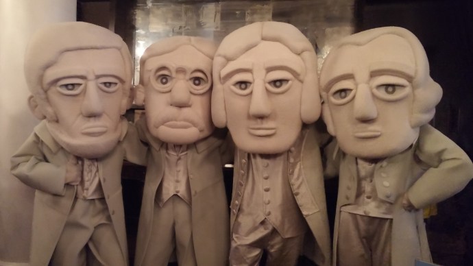 These guys journeyed all the way from South Dakota to NYC to lure people to visit them at Mount Rushmore.