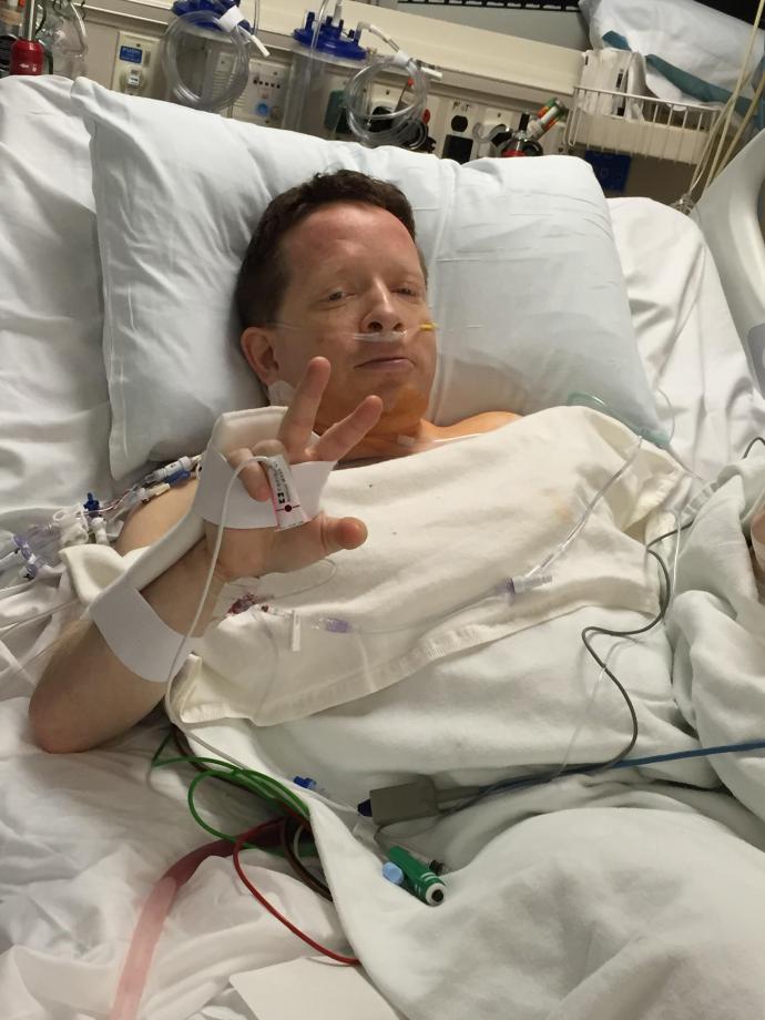 Me in the recovery room, shortly after the completion of my surgery.