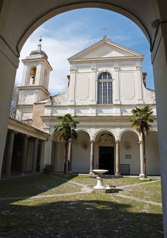 Stock photo of the exterior of the Basilica San Clemente al Laterano.
