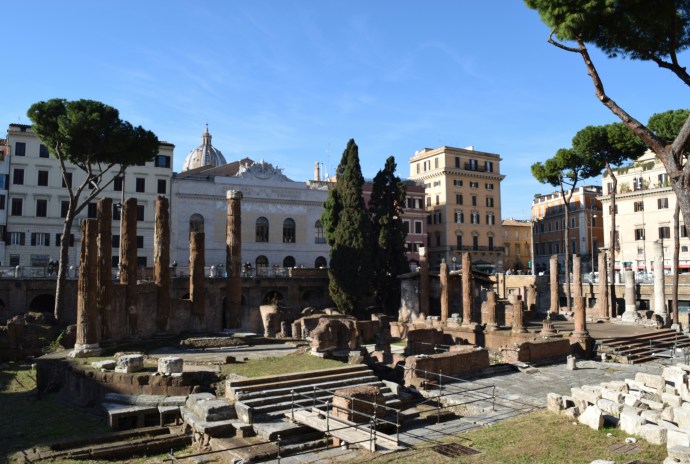 Over 2,000 years after Julius Caesar's murder, you can still gaze upon the spot where it happened!