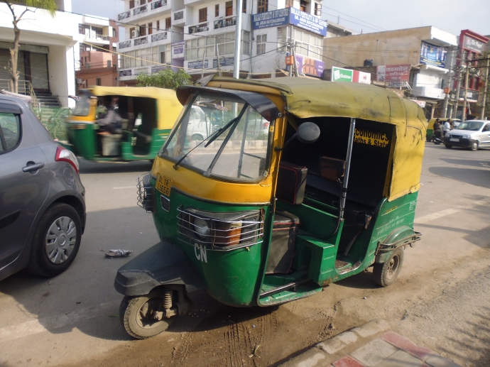An auto rickshaw in New Delhi, India, seen during my visit to India in 2014.